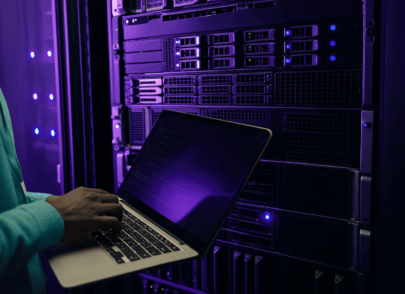 server on laptop screen
