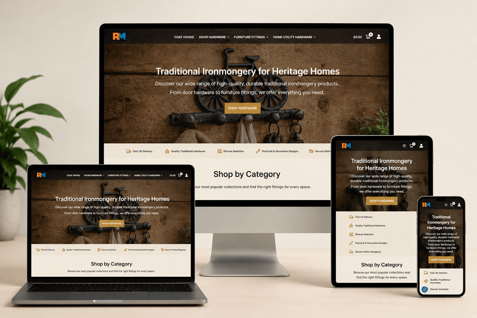 R&M Ironmongery website design