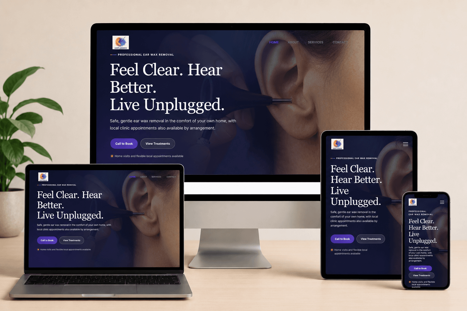 Unplugged Ear Care website by Amaria Digital
