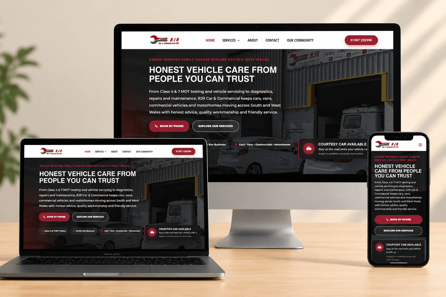 RJR Car & Commercial website by Amaria Digital